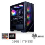 AWD-IT Forge 5 XT, AMD Ryzen 5, 32GB RAM, 1TB SSD, AMD Radeon RX 9070XT, Gaming Desktop PC