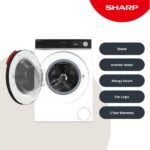 SHARP ES-NFB014DWNA-EN 10 kg 1400 Spin Washing Machine - White - Image 3