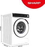 SHARP ES-NFB014DWNA-EN 10 kg 1400 Spin Washing Machine - White - Image 2